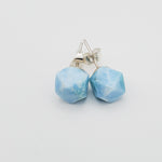 Faceted Larimar Studs, Angelina
