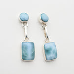 Square and Round Larimar Earrings, Whitney