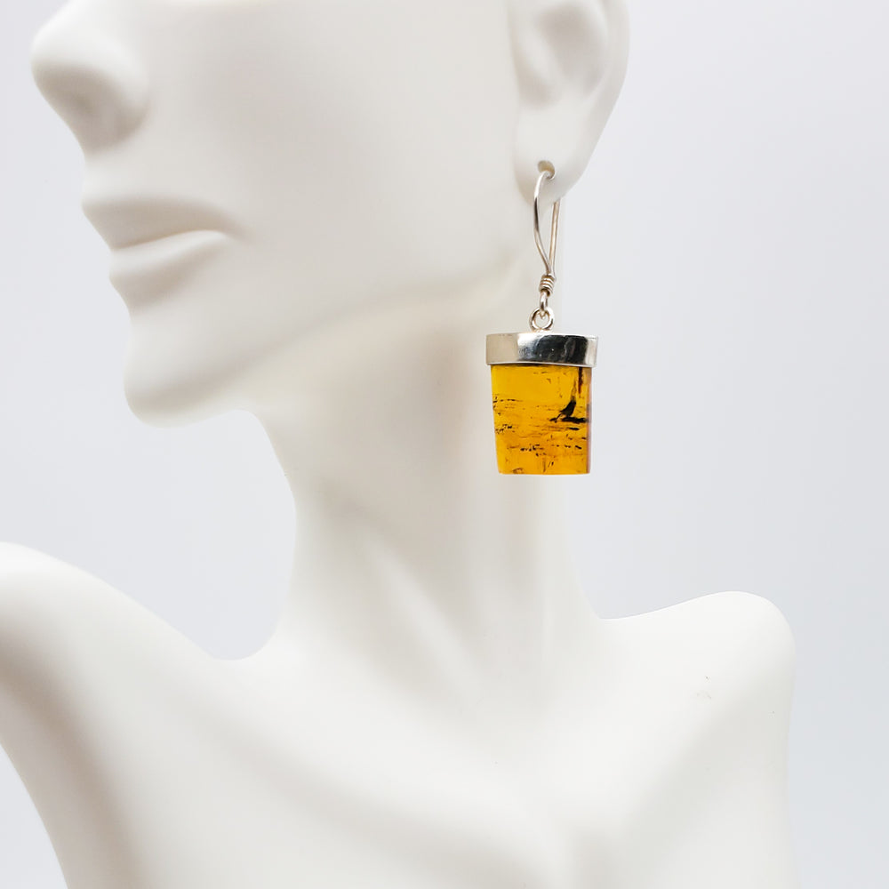 Square Amber Earrings, Justine