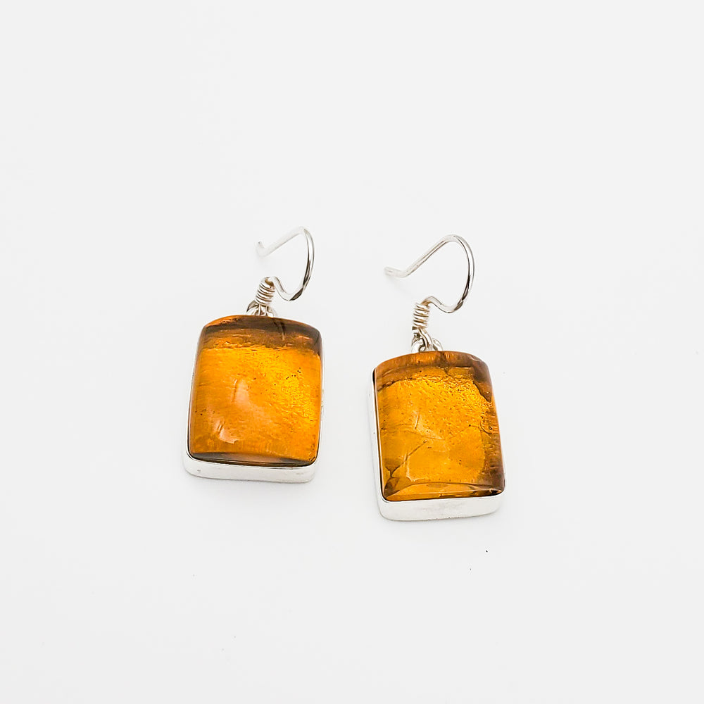 Square Amber Earrings, Isadora